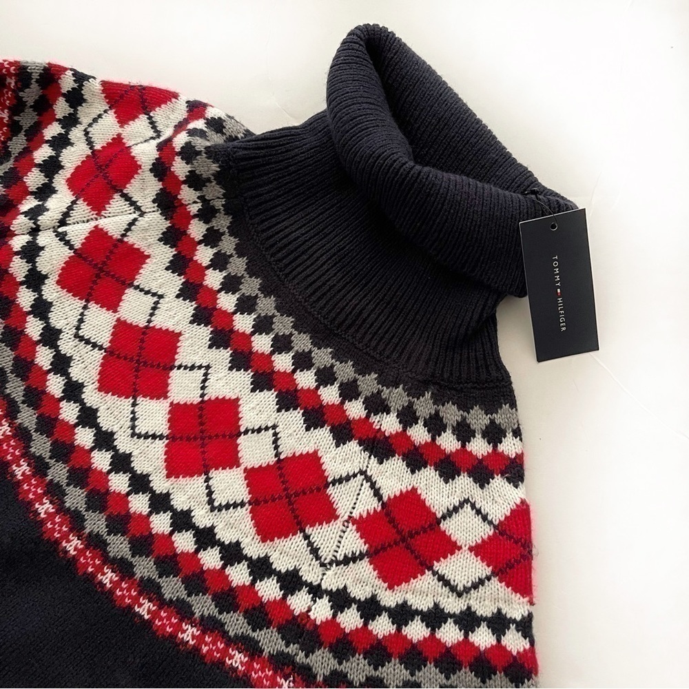 Tommy Hilfiger Womens Pattern Turtle Neck Pullover Sweater - Picture 4 of 8